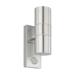 Eglo Wandlamp Riga 5 Roestvrij Staal Up & Down 2W 250lm - 830 Warm Wit | IP44 - Bewegingssensor